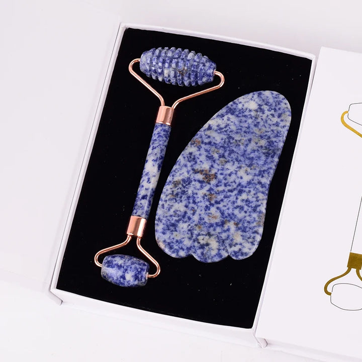 Gua Sha Massage Set aus Naturstein