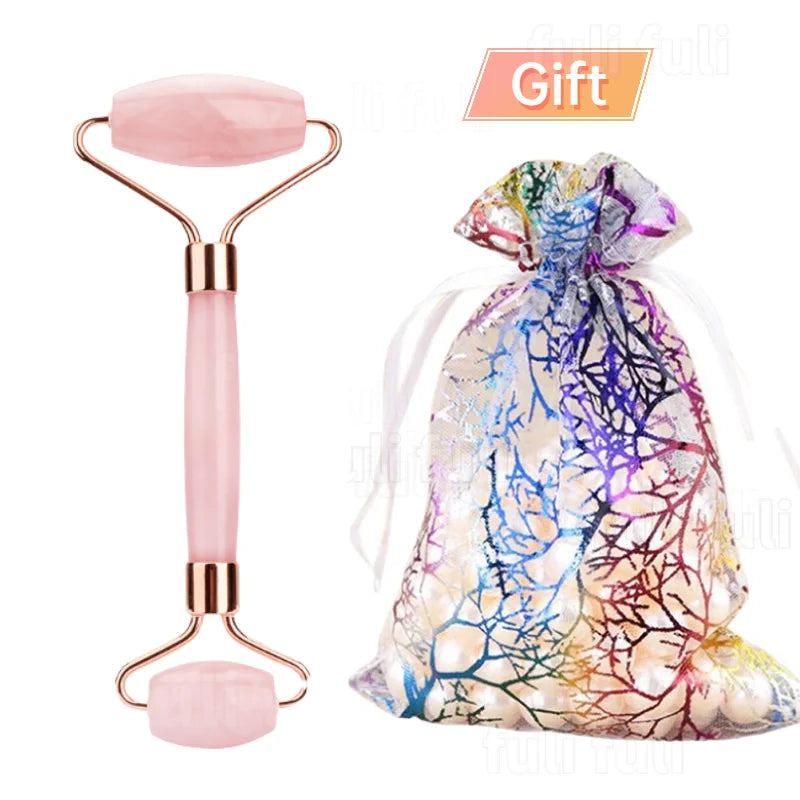 Gua Sha und Jade Roller aus Rosenquartz